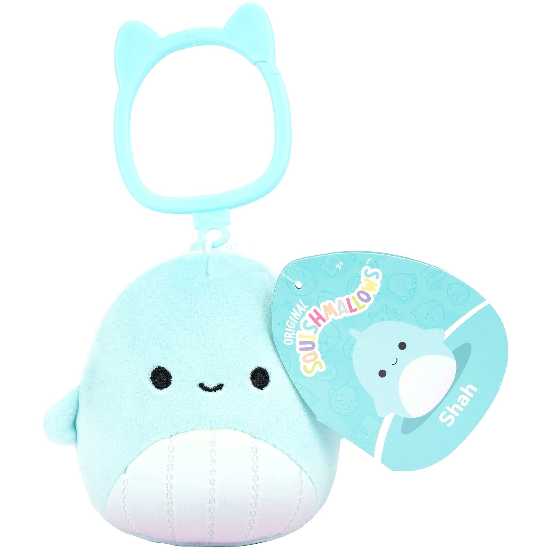 Squishmallows - Shah Teal Whale 3.5 Inch Clip On Plush