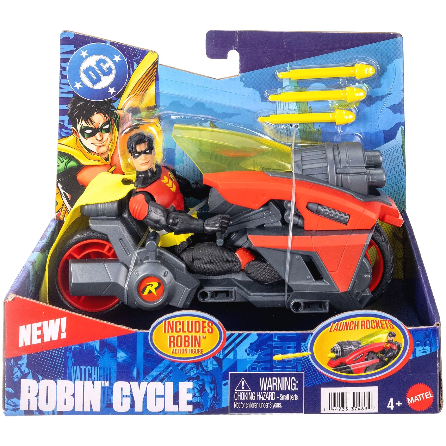 DC - Premier 6.5 Inch Action Figure - Robin Cycle with Projectile Launch - Mattel