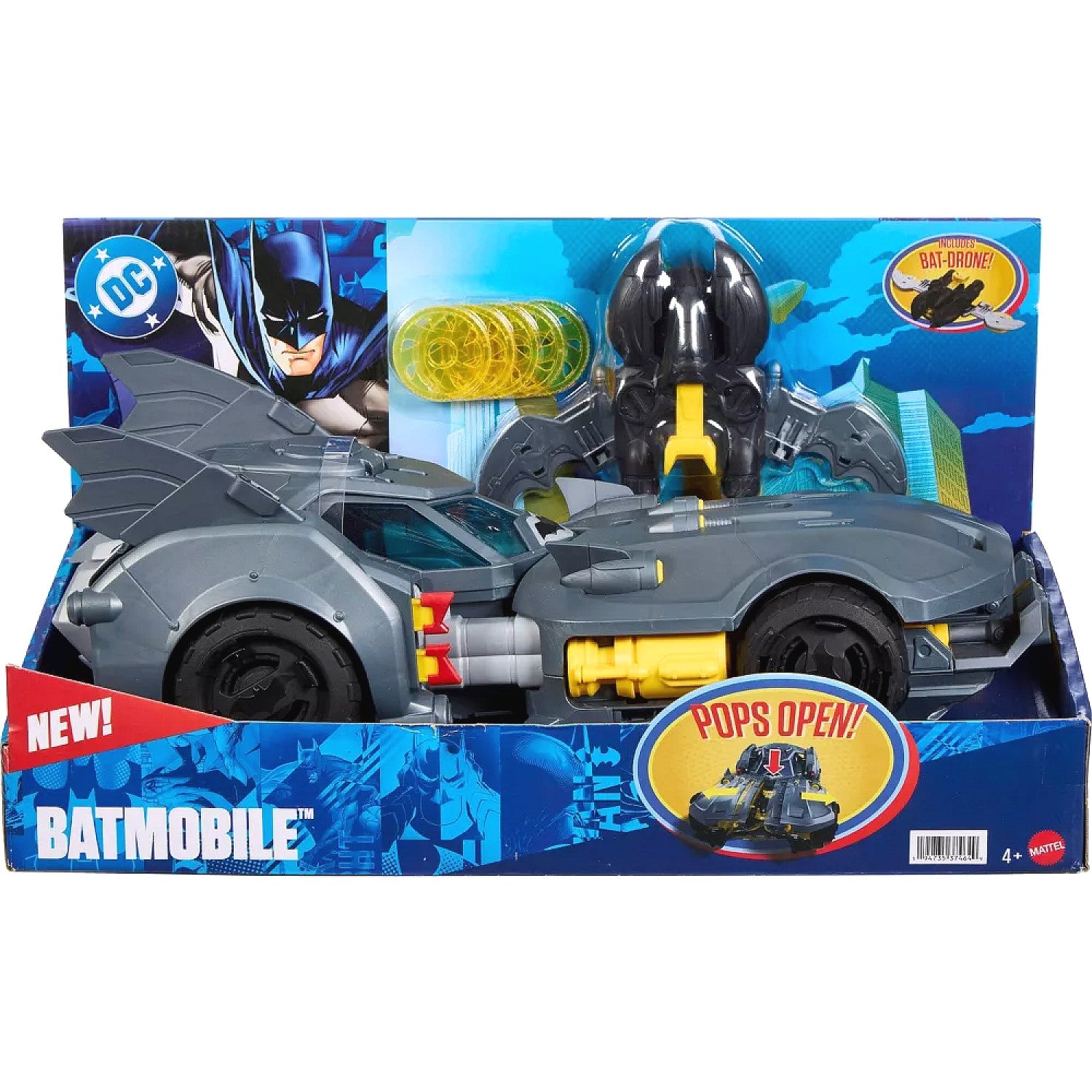 DC - Premier Batlink Batmobile Vehicle Batman Signature Crime Fighting Car with Bat-Drone Cannon - Mattel