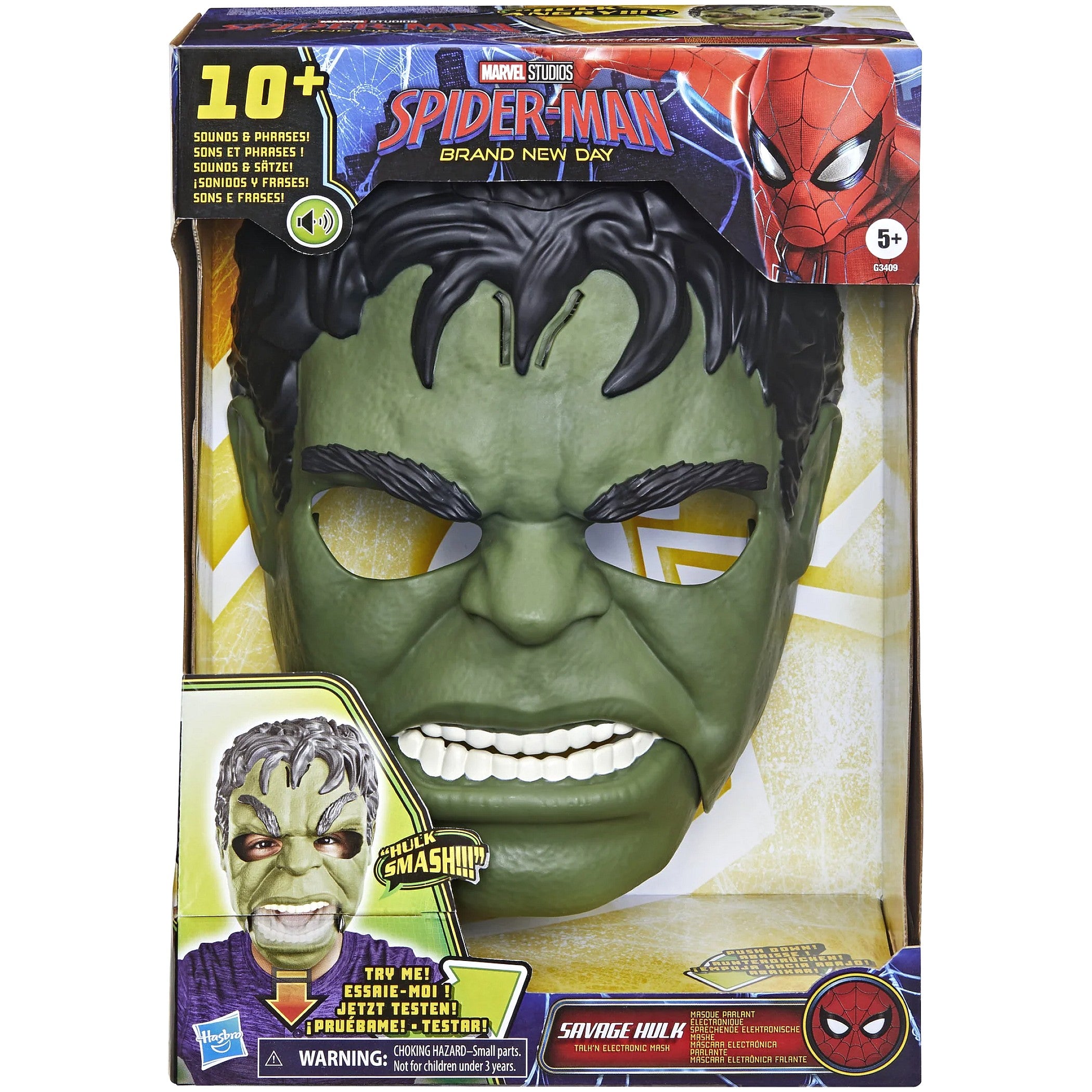 Marvel - Spider-Man Brand New Day Savage Hulk Electronic Mask - Hasbro