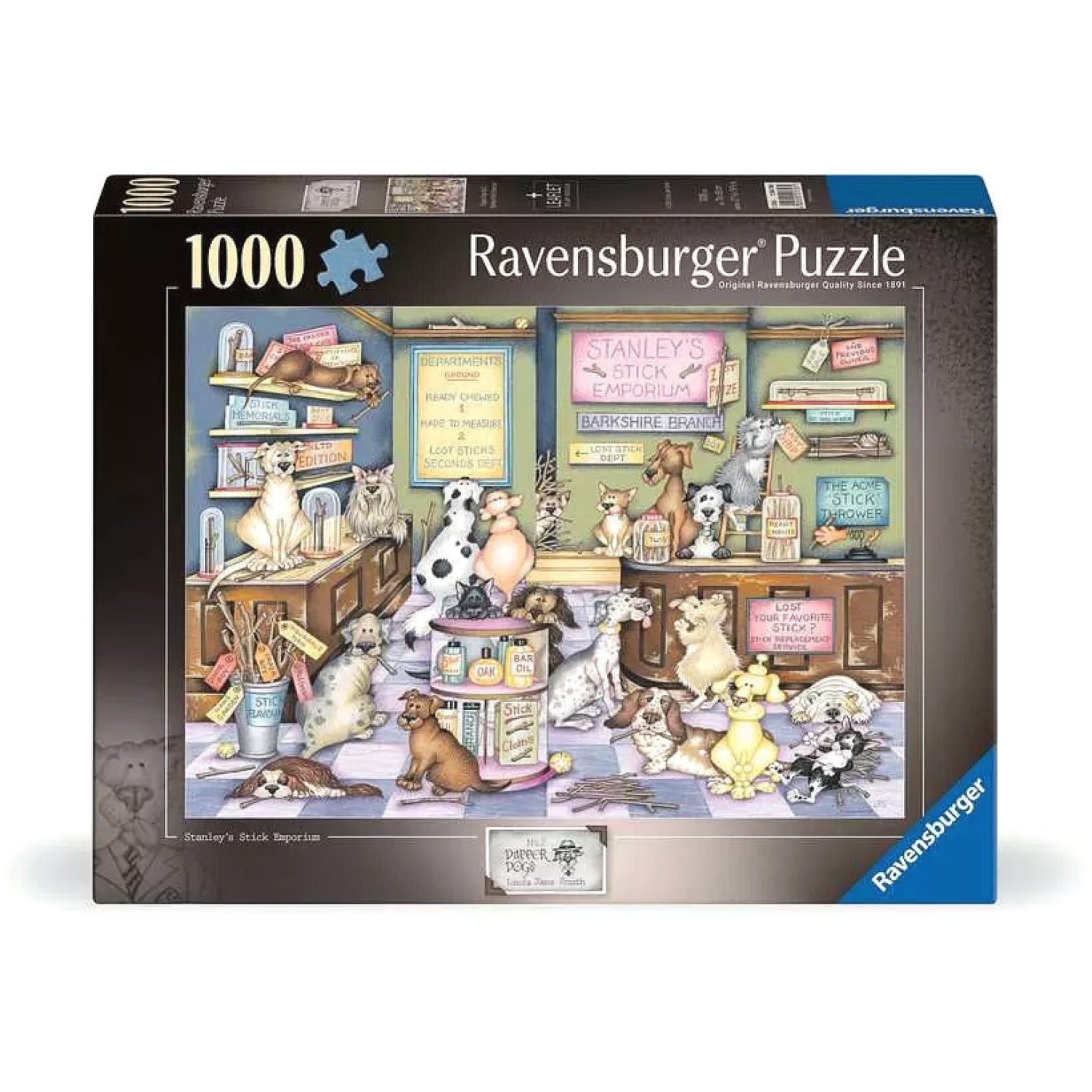 Ravensburger - Dapper Dogs No.2 Stanley’s Stick Emporium Jigsaw Puzzle 1000 Pieces