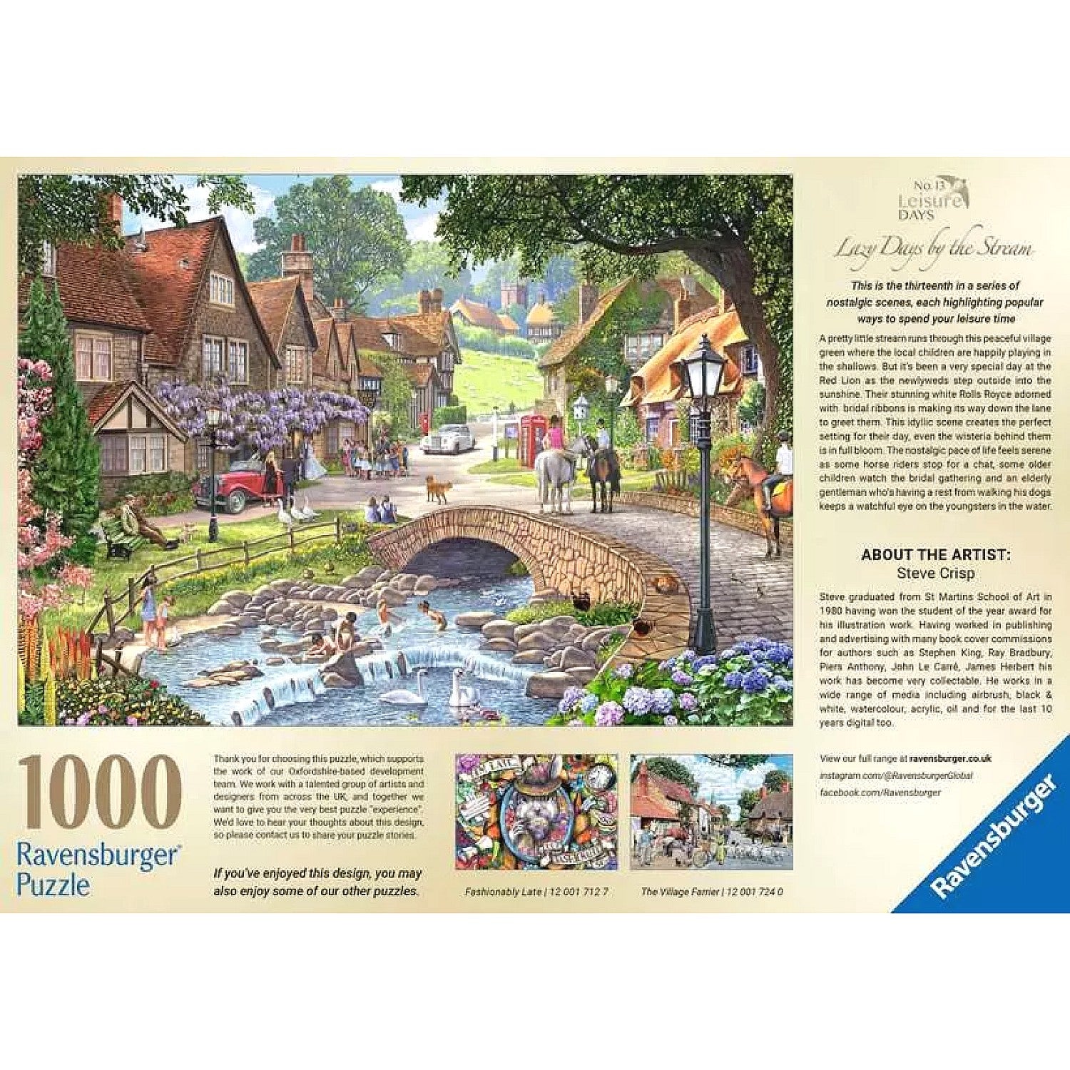 Ravensburger - Leisure Days No.13 Lazy Days by the Stream Jigsaw Puzzle 1000 Pieces