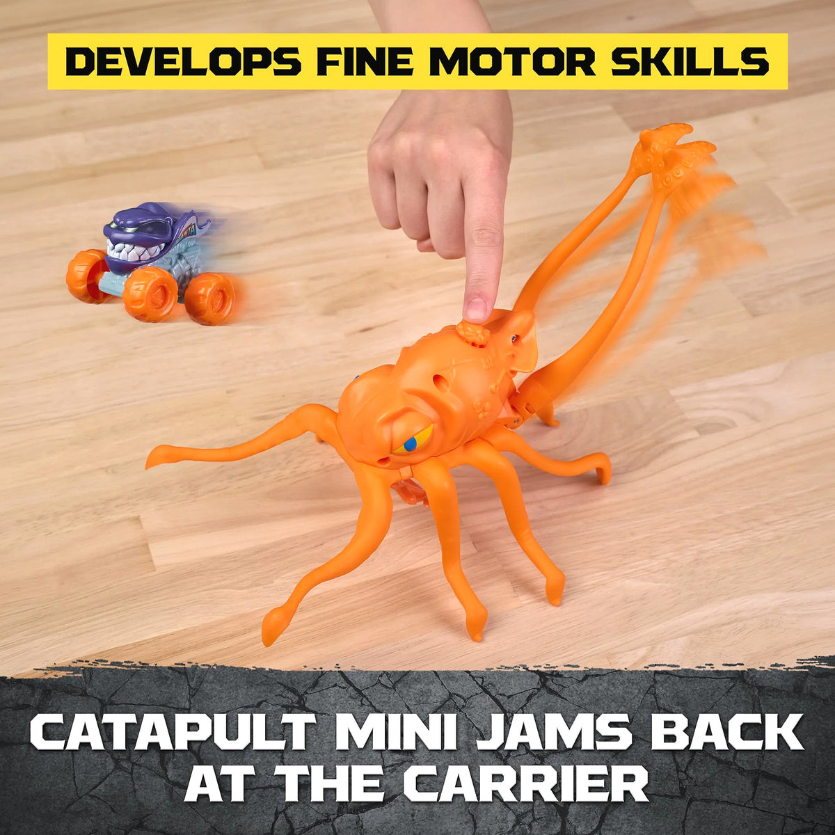 Monster Jam - Mini Jams Megalodon Squid Takedown Carrier Playset - Spin Master