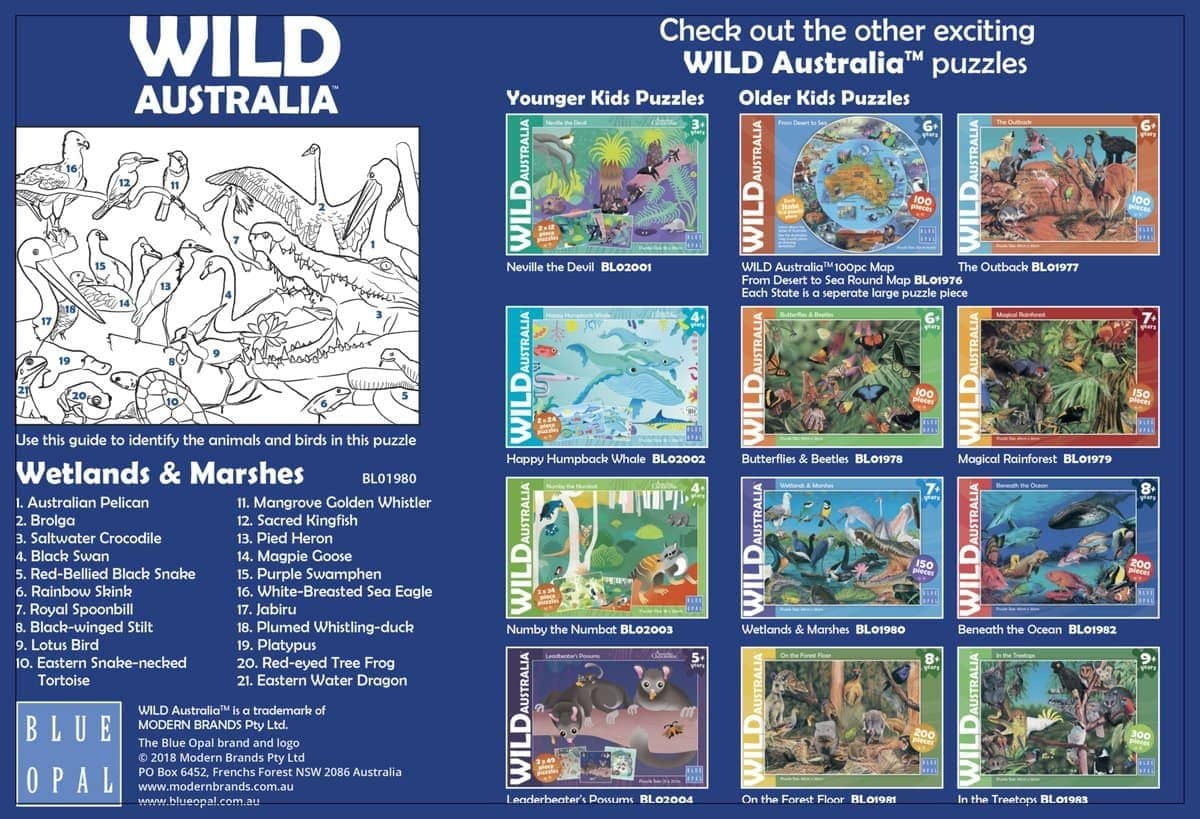 Blue Opal - Wild Australia Wetlands & Marshes Jigsaw Puzzle 150 Pieces