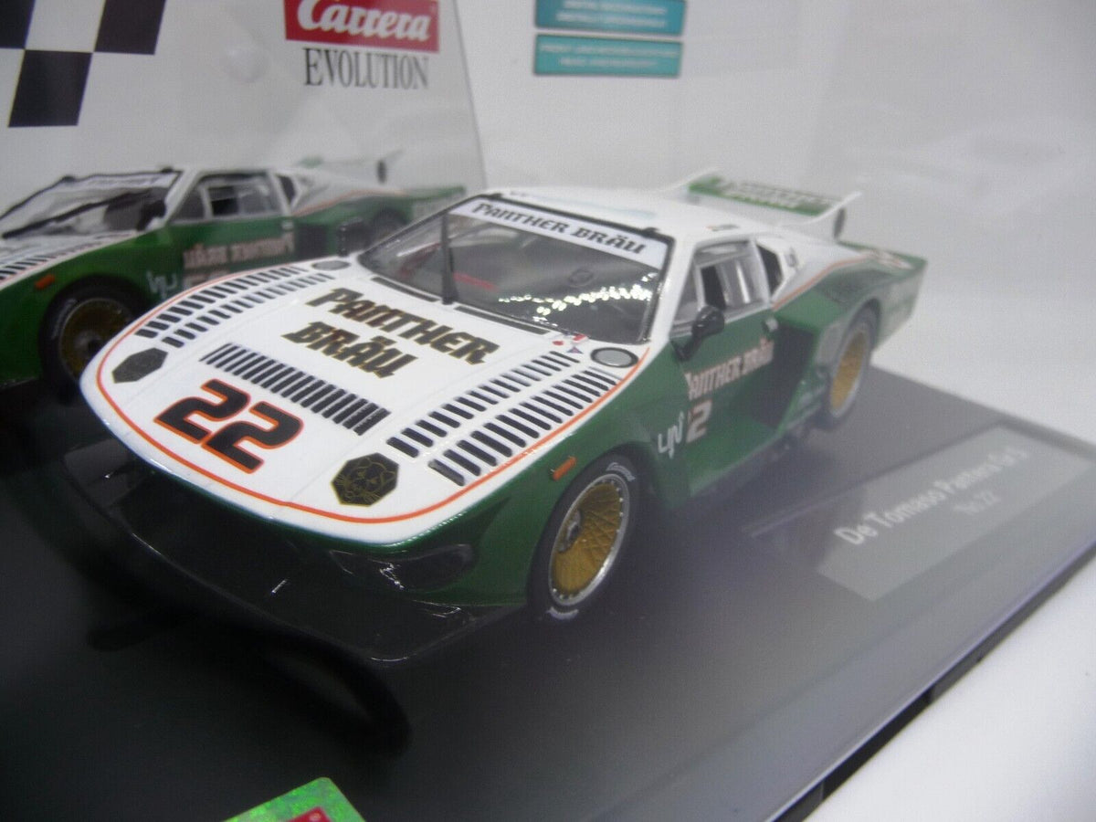 CARRERA - EVOLUTION 1:32 - DE TOMASO PANTERA GR5 NO22 - SLOT CAR ALSO SUITS SCALEXTRIC