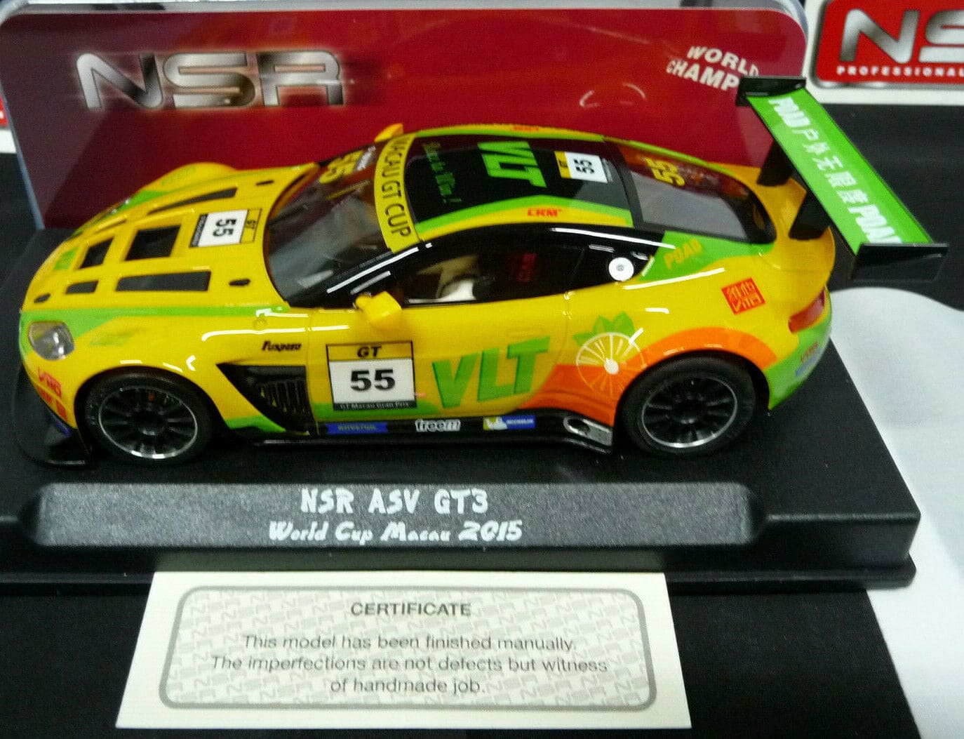 NSR - 1:32 0037AW ASV GT3 WORLD CUP MACAU 2015 NO.55 SLOT CAR ALSO SUITS SCALEXTRIC/CARRERA