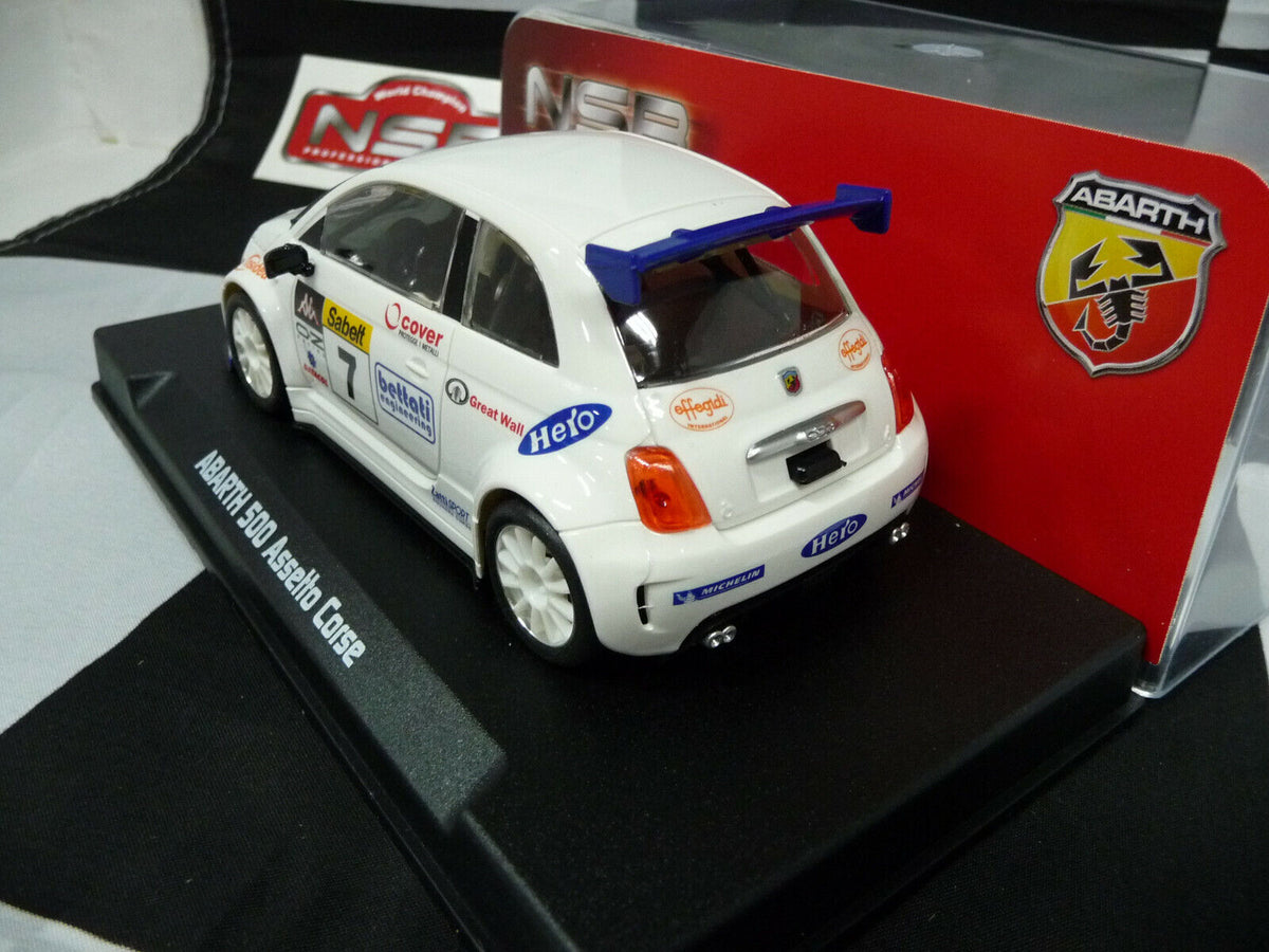 NSR - 1:32 0040SW ABARTH 500 ASSETTO CORSE SELENIA NO7 SLOT CAR ALSO SUITS SCALEXTRIC/CARRERA