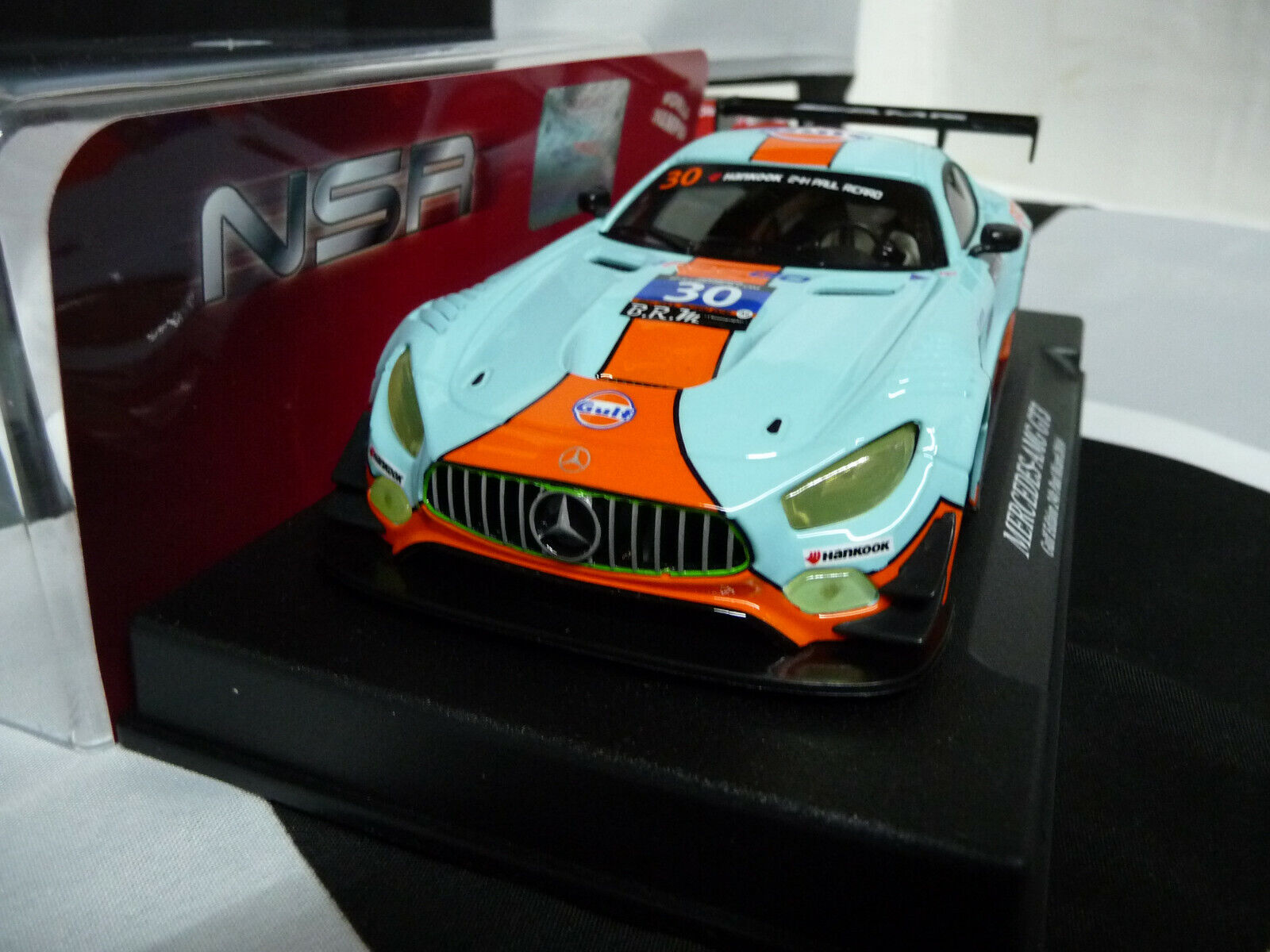 NSR - 1:32 0153SW MERCEDES AMG GULF ED 24H PAUL RICKARD NO.30 SCALEXTRI/CARRERA