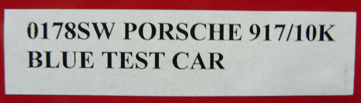 NSR - 1:32 0178SW PORSCHE 917/10K BLUE TEST CAR SLOT CAR ALSO SUITS SCALEXTR/CARRERA