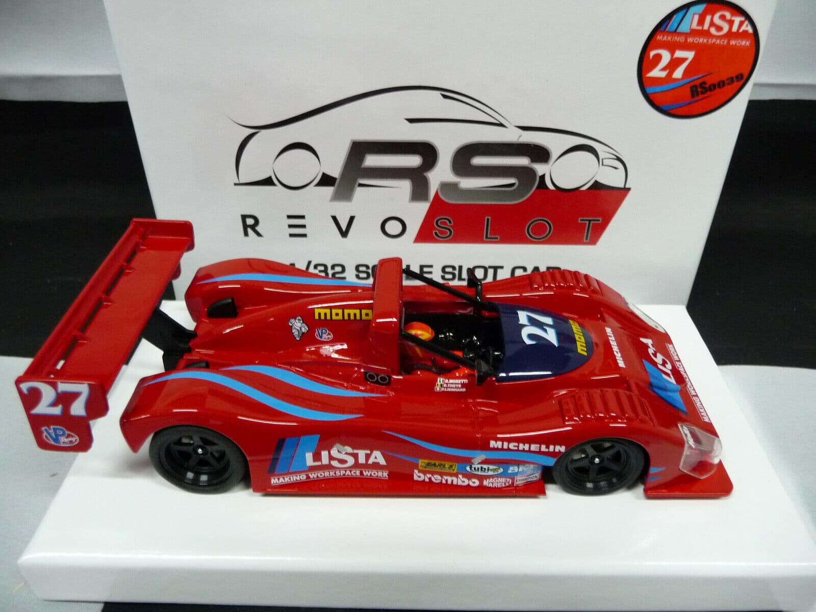 REVOSLOT - 1:32 RS0039 FERRARI 333 LISTA RACING NO27 SLOT CAR ALSO SUITS SCALEXTRIC/CARRERA