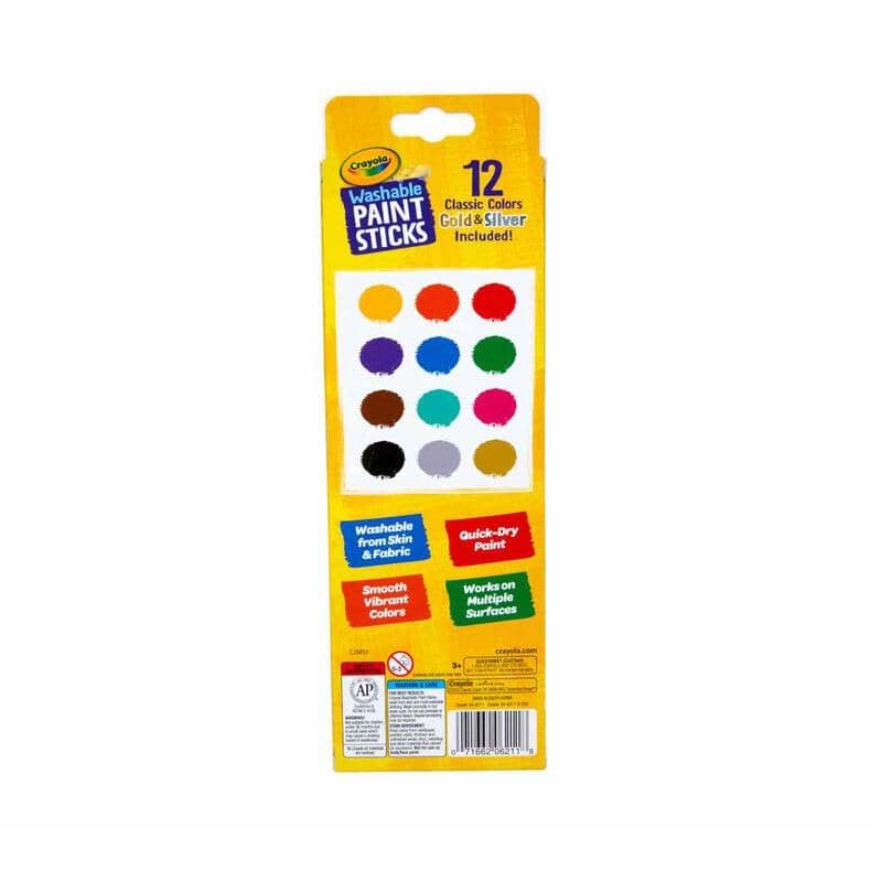 Crayola - 12 Quick Dry Washable Paint Sticks 54