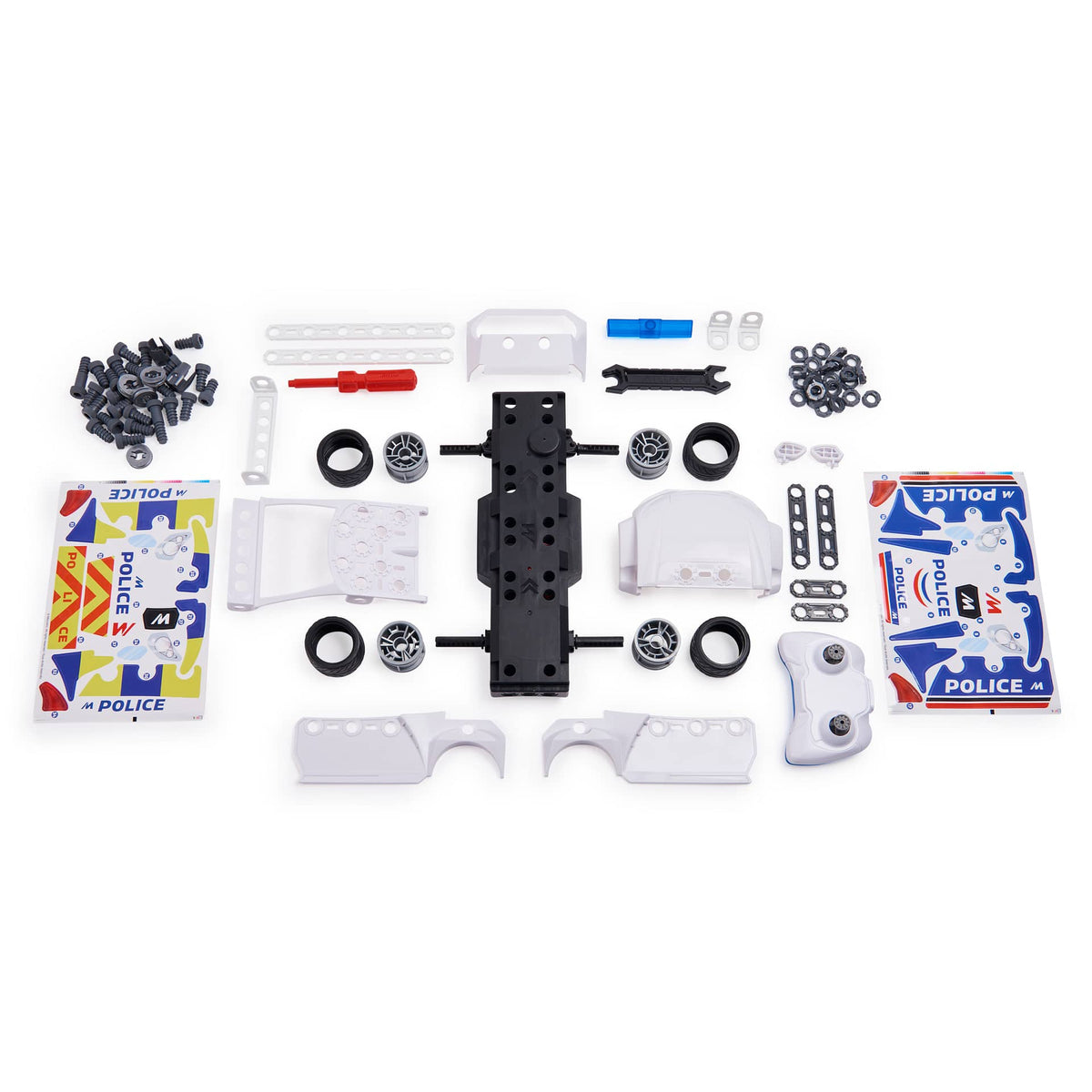 Meccano - Junior Rc Police Car Toy Model Building Kit Stem