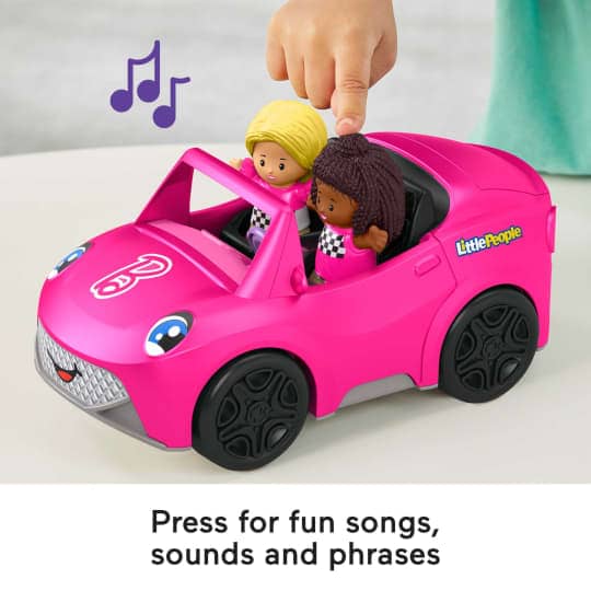 Barbie - Little People Toy Car With Music Sounds And 2 Figures Convertible Toddler Toys
