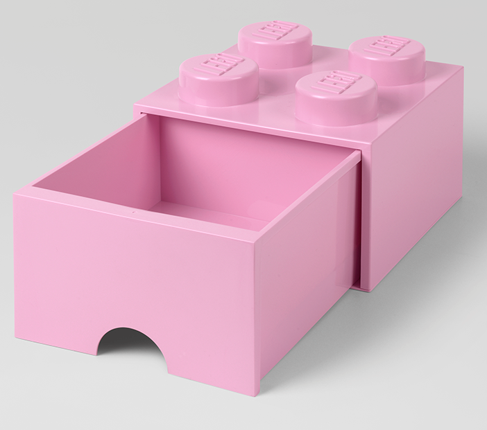 LEGO Brick Drawer 4 Knobs (1 Drawer) Storage Light Pink 4005 - Room Copenhagen - Image 4