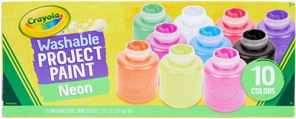 Crayola 10 Bottles Washable Kids Paint Neon Colors - Image 2
