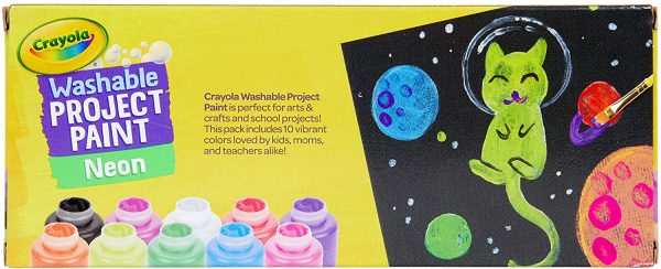 Crayola 10 Bottles Washable Kids Paint Neon Colors - Image 3
