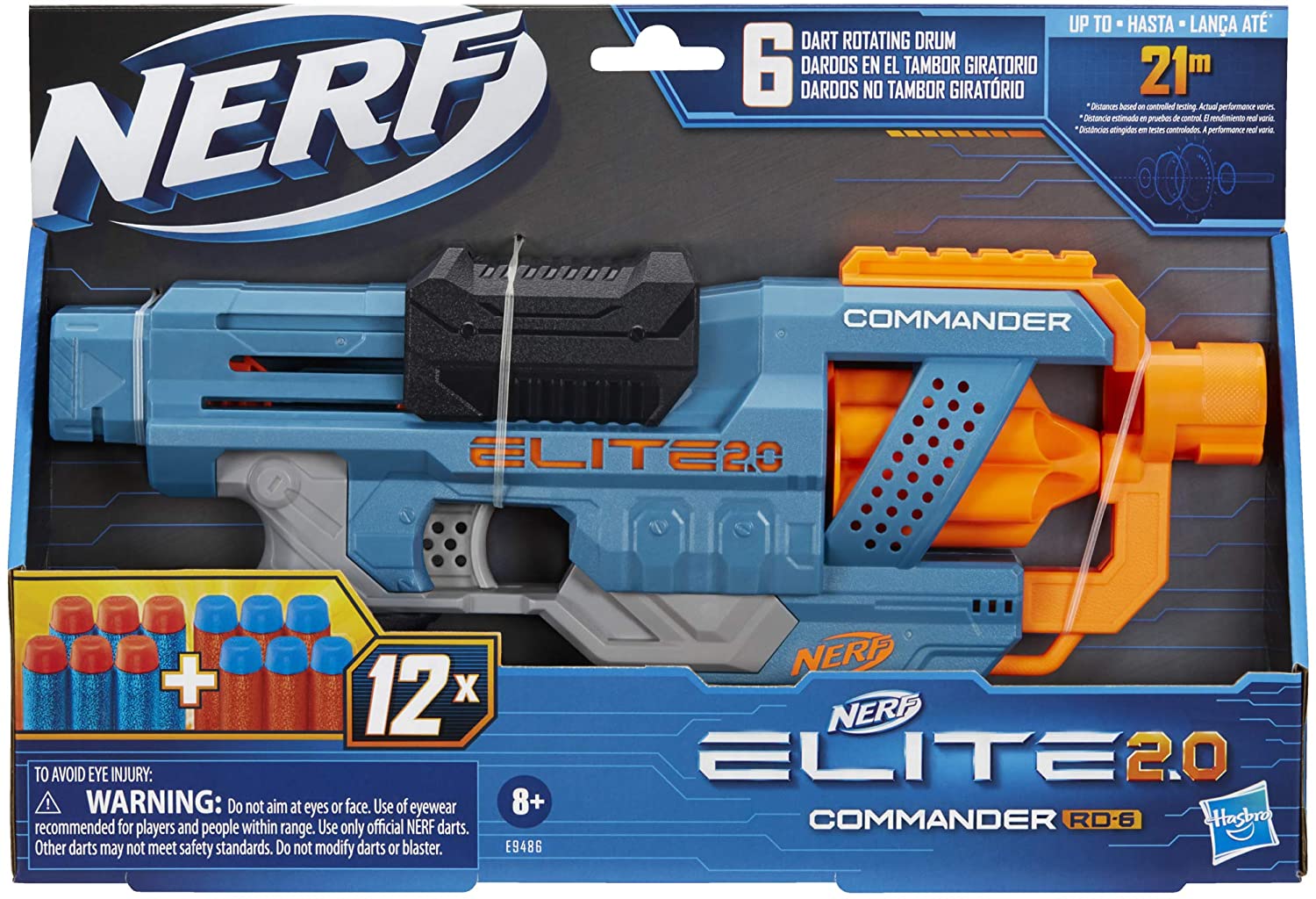 Nerf Elite 2 Commander Rd6 Blaster Rotating Drum Tactical Hasbro - Image 3