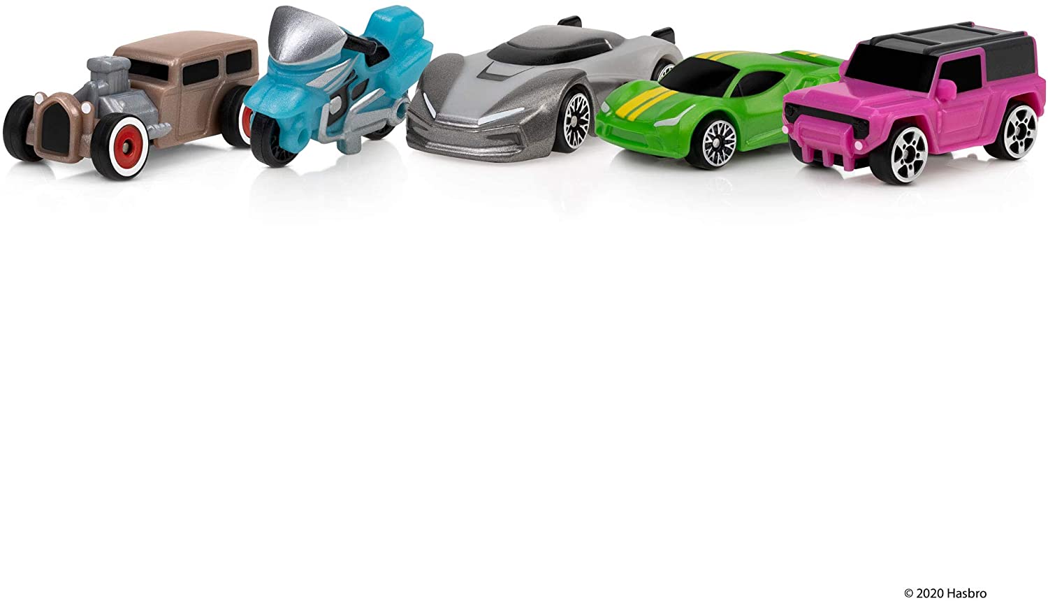 Micro Machines MMW0022 - Pacchetto Icone Garage, 5 Veicoli In Miniatura E Playset, Multicolore