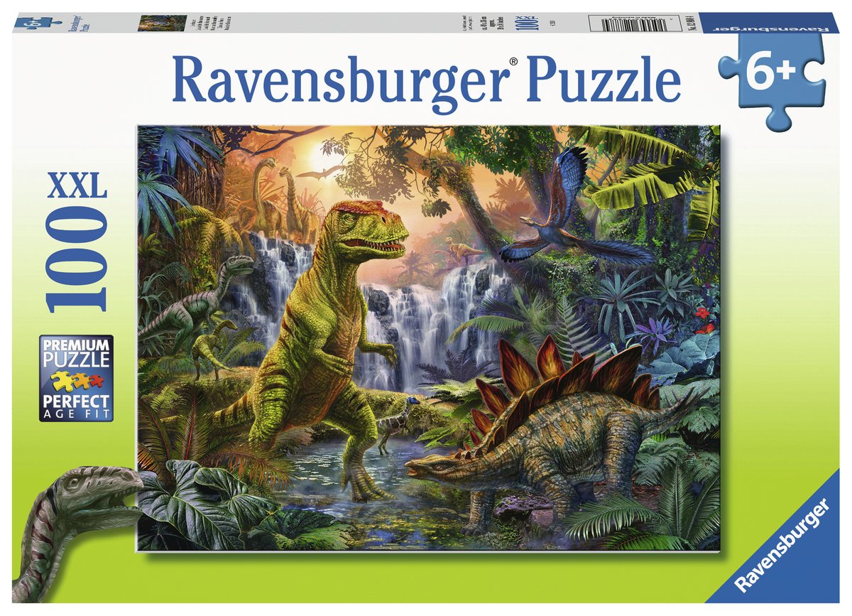 Ravensburger Puzzle 100 Pezzi XXL – Dinosauri – 49x36 Cm – Per Bambini Dai 6 Anni – Con Poster Informativo