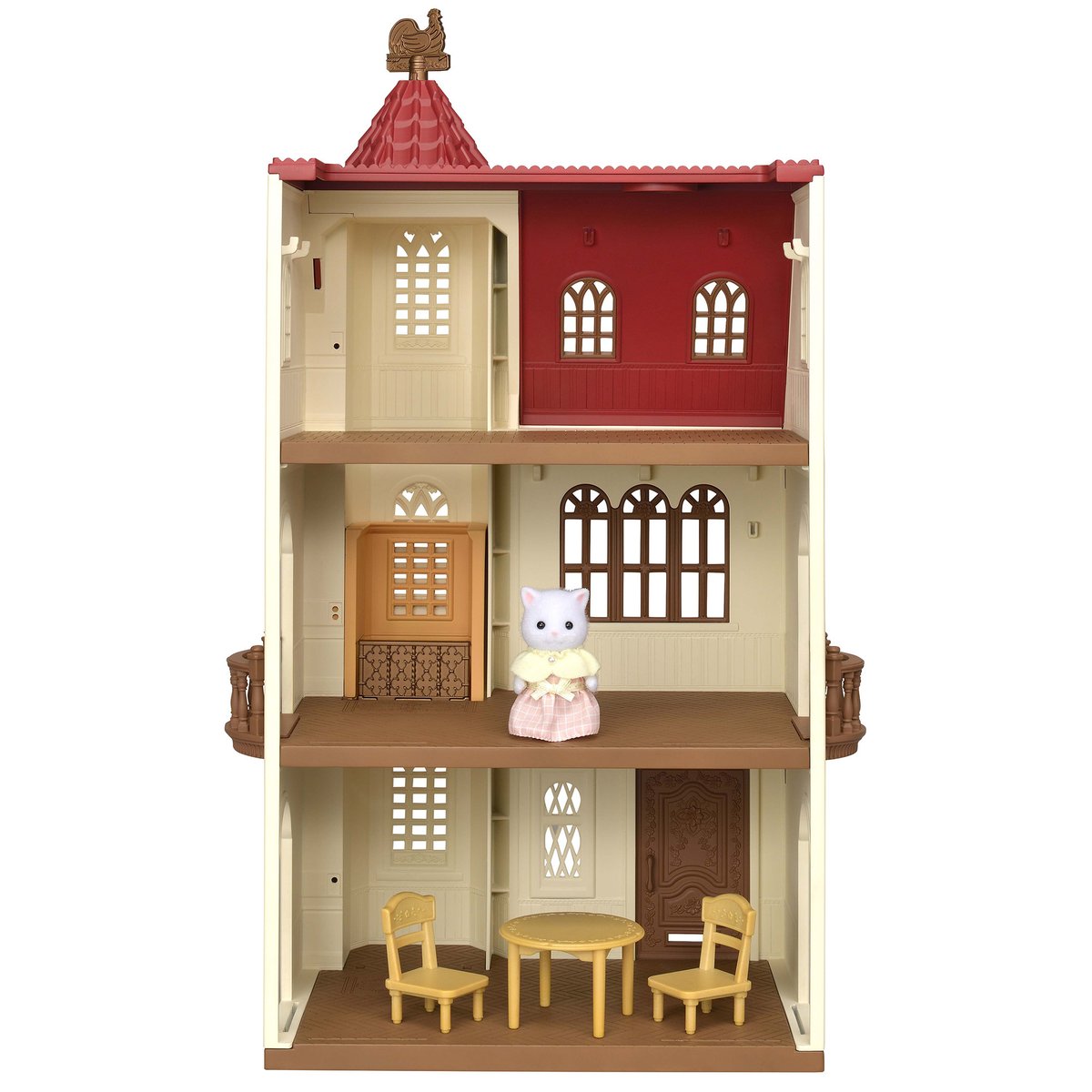 SYLVANIAN FAMILIES RED ROOF TOWER HOME WITH ELEVATOR MDSF5400 Tates