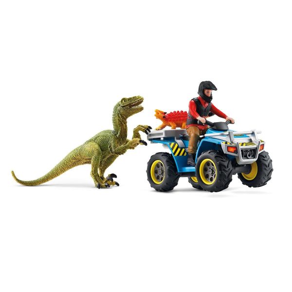 Schleich - Quad Escape From Velociraptor  Dinosaur Figurine