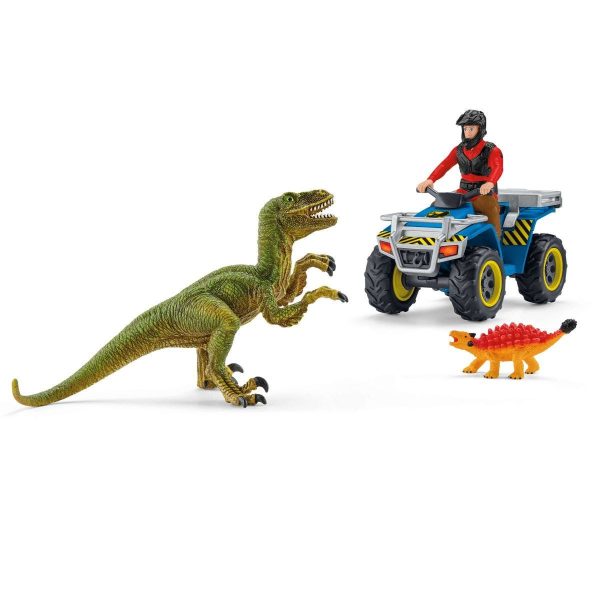 Schleich - Quad Escape From Velociraptor  Dinosaur Figurine - Image 3