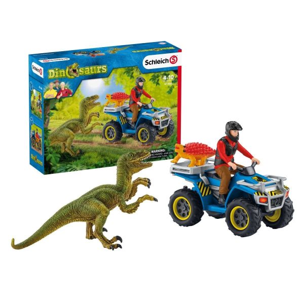 Schleich - Quad Escape From Velociraptor  Dinosaur Figurine - Image 8