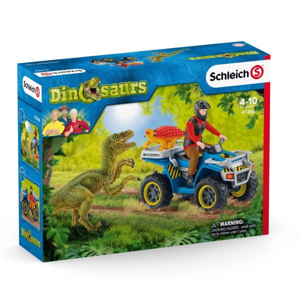 Schleich - Quad Escape From Velociraptor  Dinosaur Figurine - Image 9
