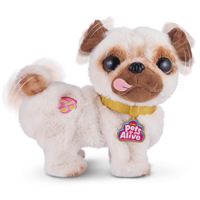 Zuru Pets Alive Poppy The Booty Shakin Pug Interactive Dancing Plush