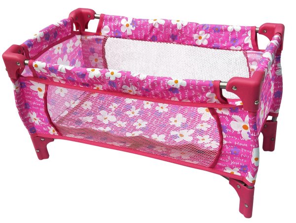 Playworld - Doll Travel Cot Pink - Image 2