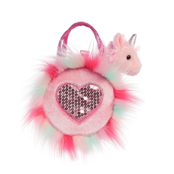Cotton Candy -  Fancy Pals Unicorn In Pink Fluffy Heart Bag - Image 2