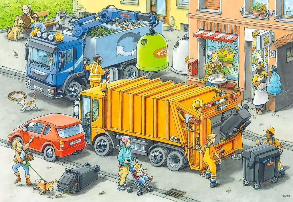 Ravensburger - Working Trucks Garbage Truck And Tow Truck Jigsaw Puzzle 2 X 24pc - Image 3