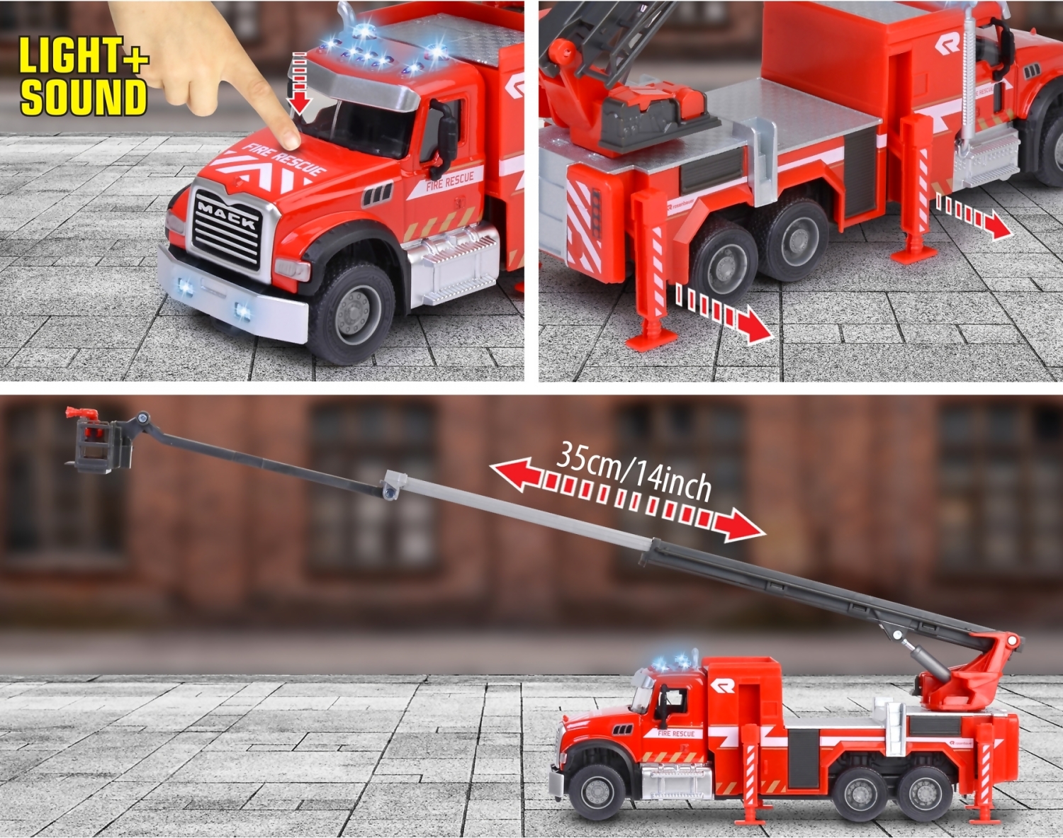 Majorette - Mack Granite Fire Truck - Image 7