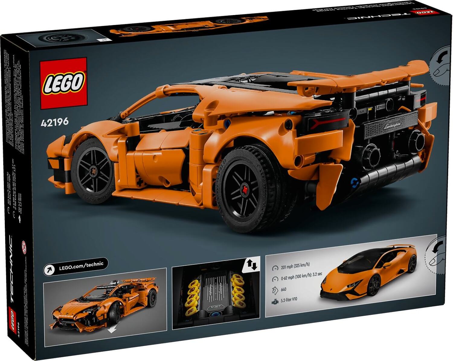 LEGO 42196 Lamborghini Huracán Tecnica Orange - Technic - Image 7