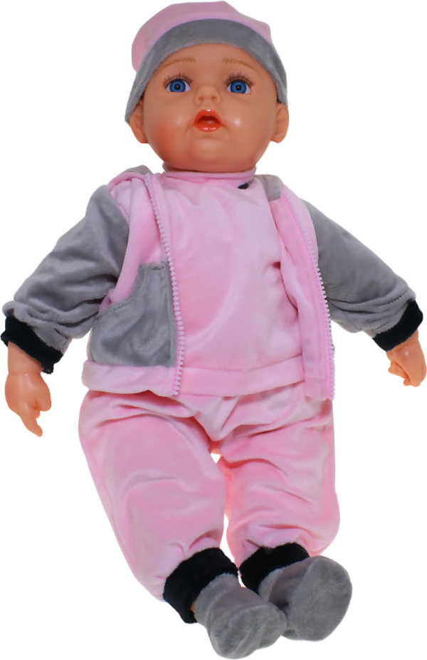 Cotton Candy - Baby Doll Chloe With Dummy - Pink/grey Outfit - Image 2