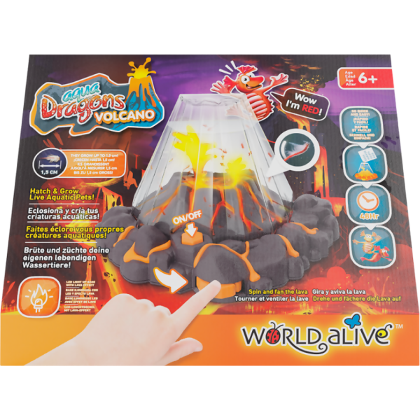 Aqua Dragons - Red Aqua Dragons - Volcano Tank With Flickering Lava Led Light Up Base - Image 7