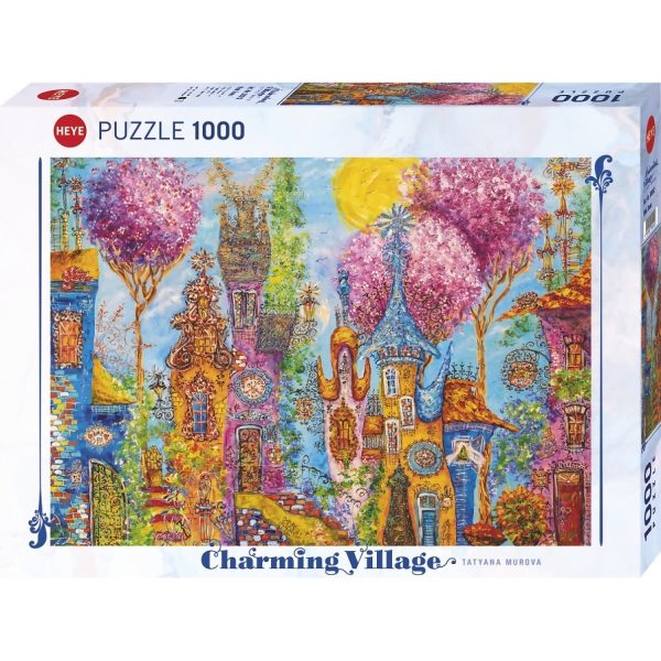 Heye - Charming Village Pink Trees Jigsaw Puzzle 1000pc