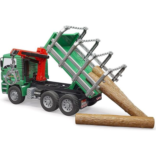 Bruder - Timber Truck With Loading Crane And 3 Logs - Image 2