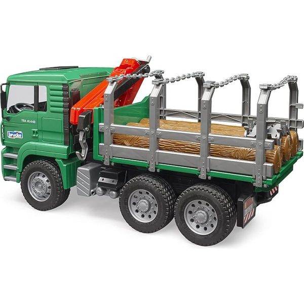 Bruder - Timber Truck With Loading Crane And 3 Logs - Image 3
