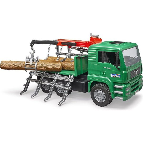 Bruder - Timber Truck With Loading Crane And 3 Logs - Image 4