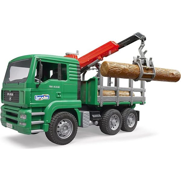 Bruder - Timber Truck With Loading Crane And 3 Logs - Image 5
