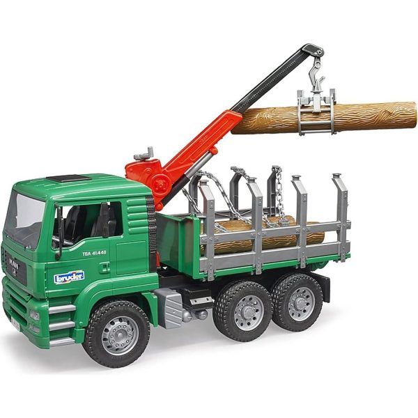 Bruder - Timber Truck With Loading Crane And 3 Logs - Image 6