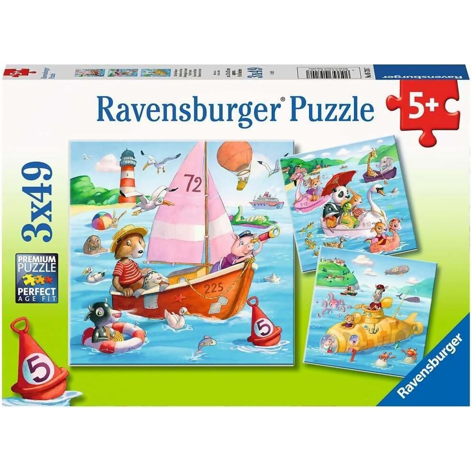 Ravensburger Puzzle Per Bambini 2,5+ – 'In Viaggio Con Autobus, Treno E Aereo' – 3 Puzzle Da 6 Pezzi Ciascuno Con Cornice, 21x15 Cm, Con Poster