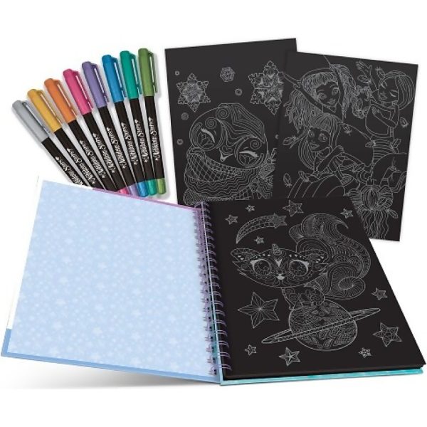 Nebulous Stars - Black Pages Coloring Book – Isadora (metallic Pens) - Image 2
