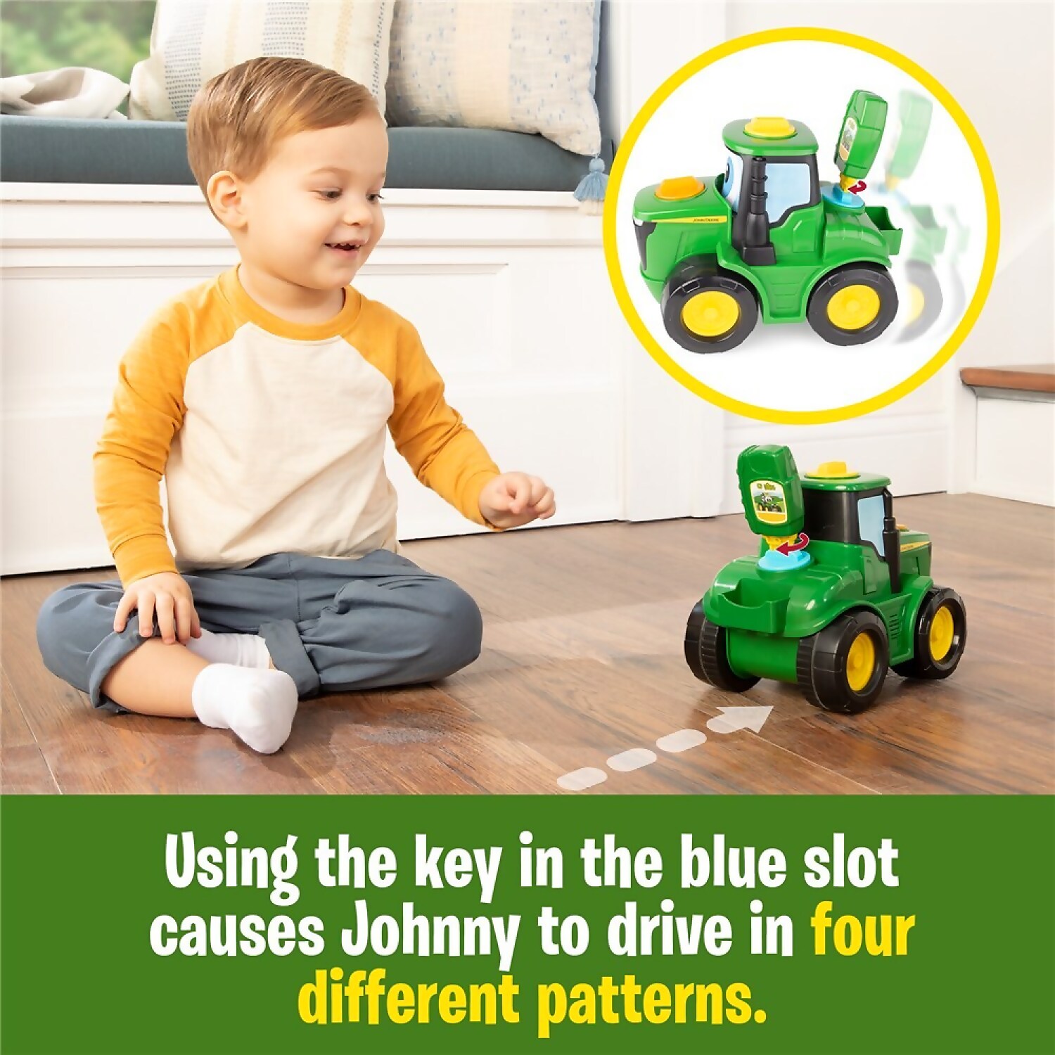 John Deere Kids - Key-n-go Johnny Tractor With 15 Interactive Ways To Play - Tomy - Image 3