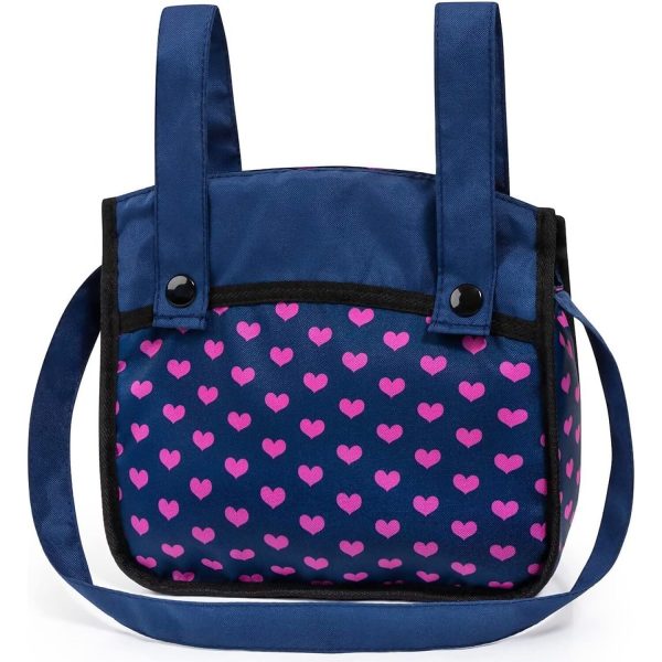 Bayer - Doll Pram Xeo Compact Dark Blue With Pink Hearts - Image 5