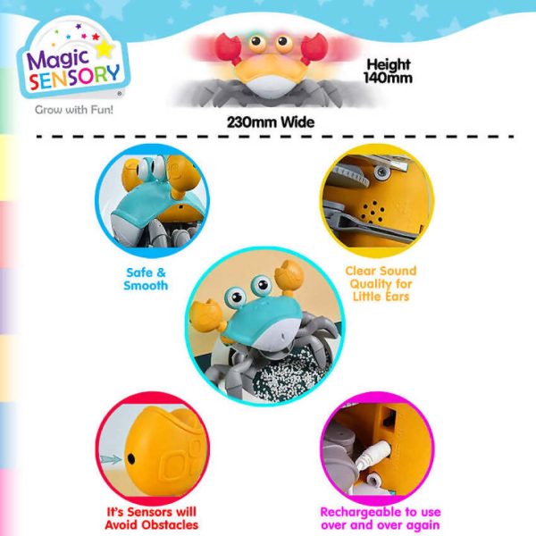 Magic Sensory - Orange Interactive Crawling Crab - Image 4