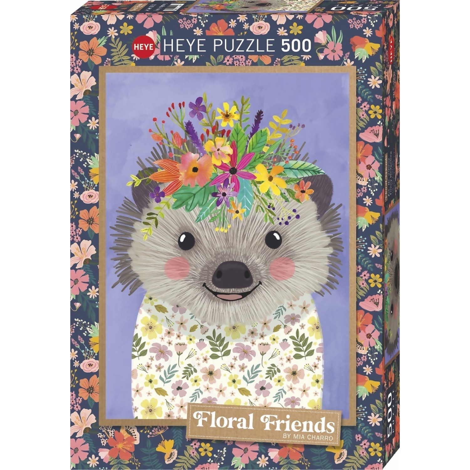 Heye - Floral Friends Funny Hedgehog Jigsaw Puzzle 500pc