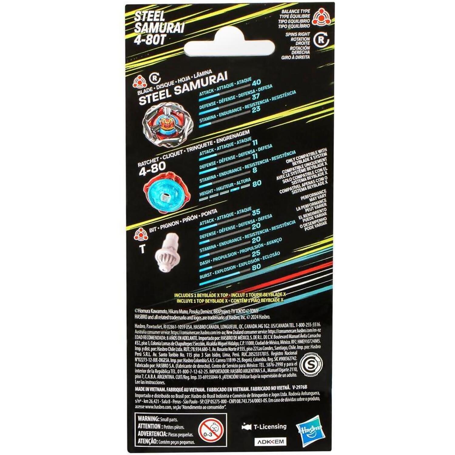 Beyblade X - Steel Samurai 4-80T Booster Pack Set With Balance Type Top - Image 3