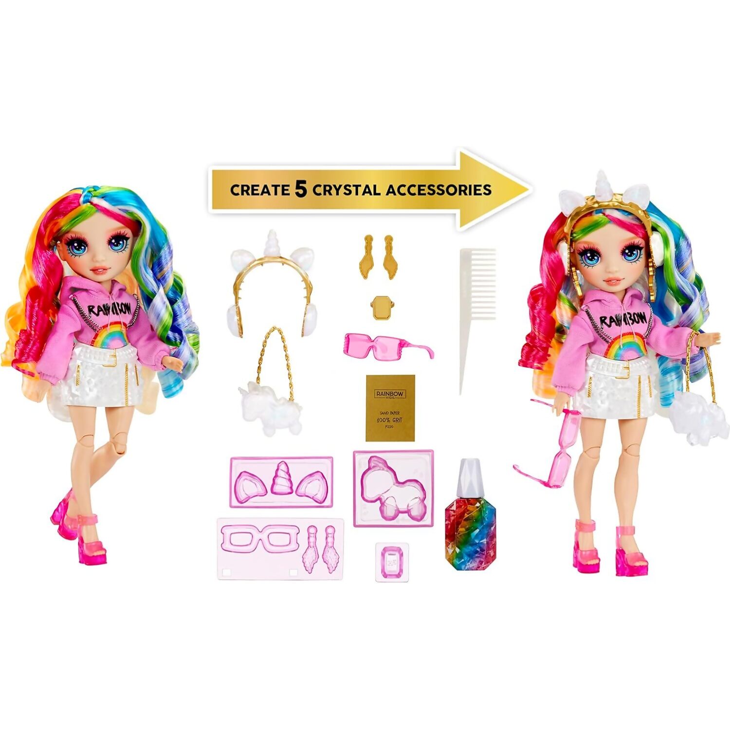 Rainbow High - Creative Crystals Amaya Raine 28cm Fashion Doll & Accessories DIY - Image 2